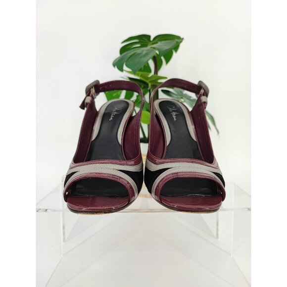 Cole Haan Women's Burgundy Slingback Leather High Heels Size 7B US - Picture 2 of 10